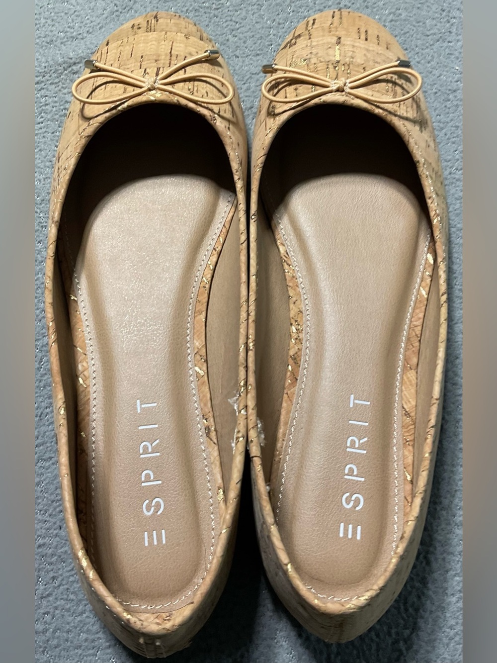 Esprit Women's Cork Ballet Flats in Tan. 8.5